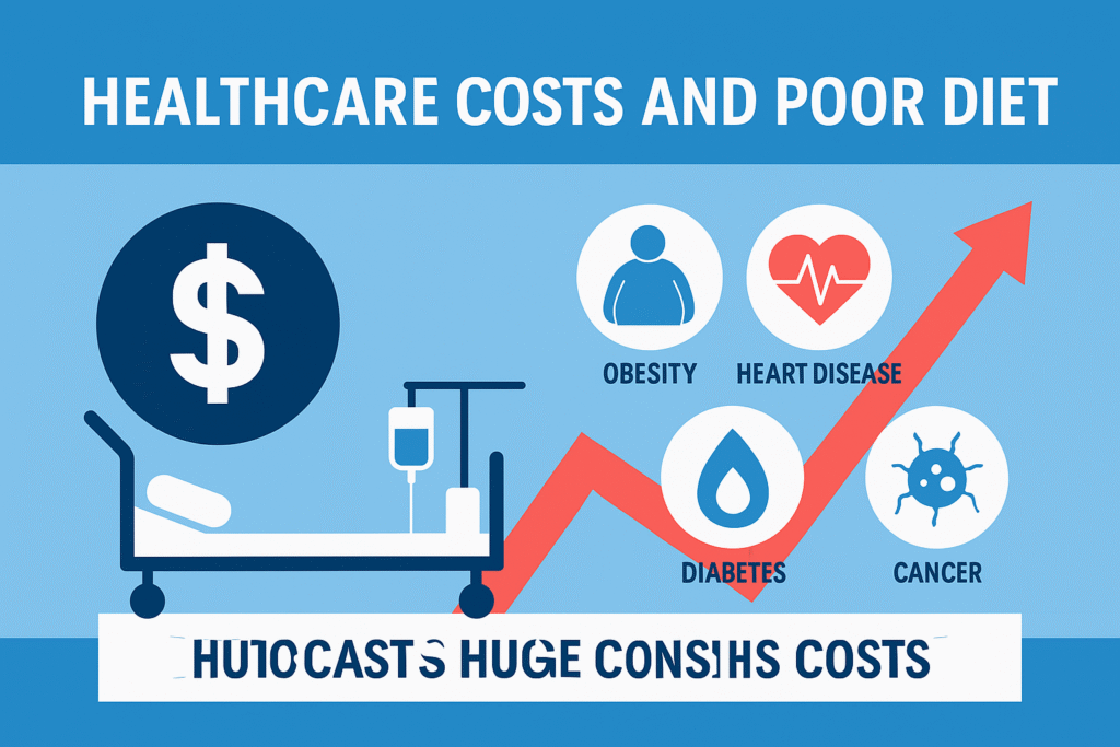 Infographic showing healthcare costs linked to poor diet.