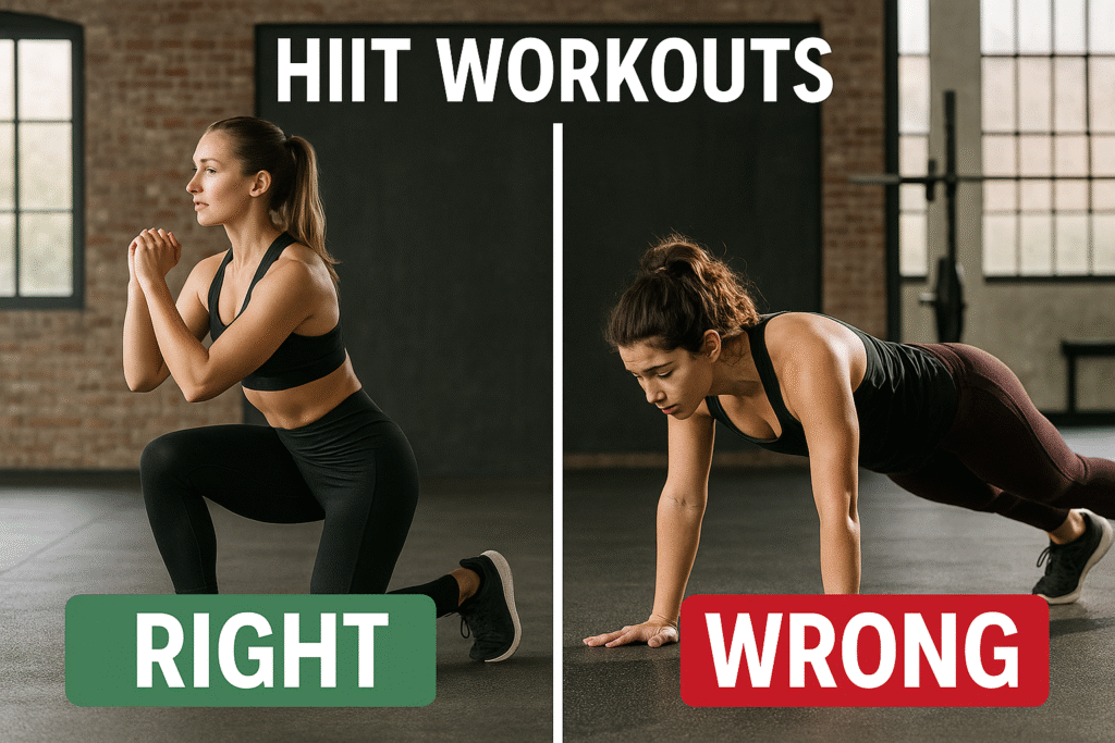 Correct and Incorrect Form in HIIT Workouts