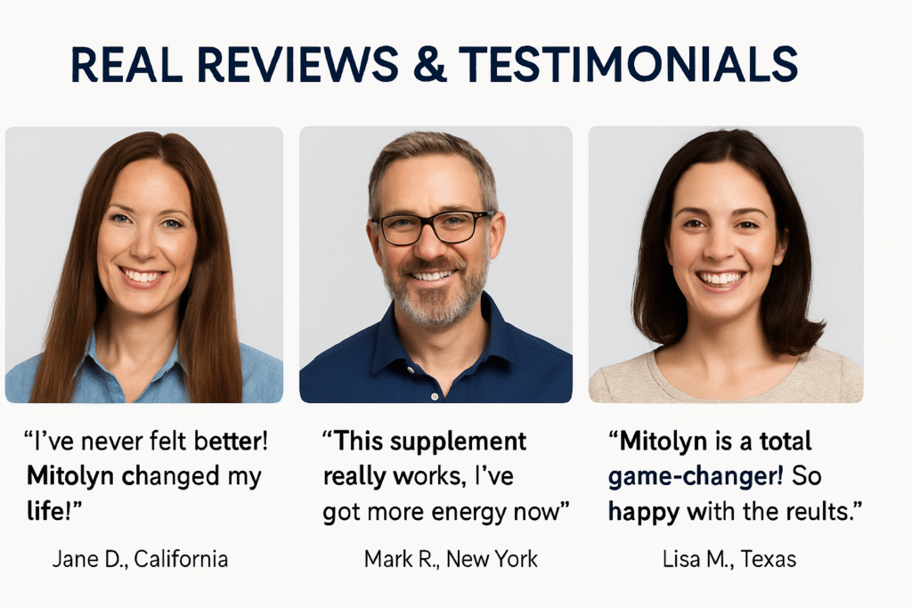 Satisfied Mitolyn users sharing their positive supplement experiences