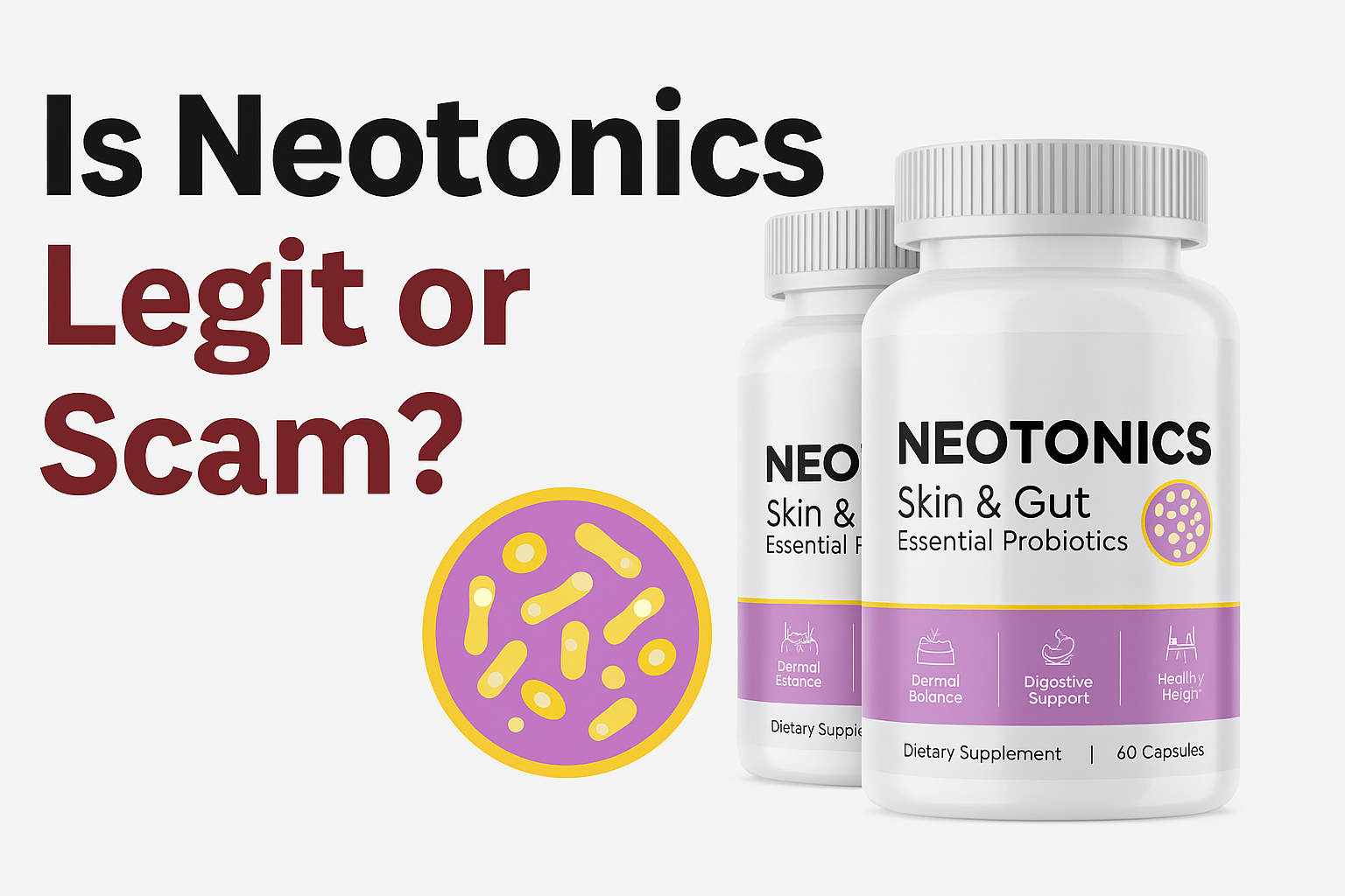 Visual representation of the gut-skin axis and Neotonics effect.