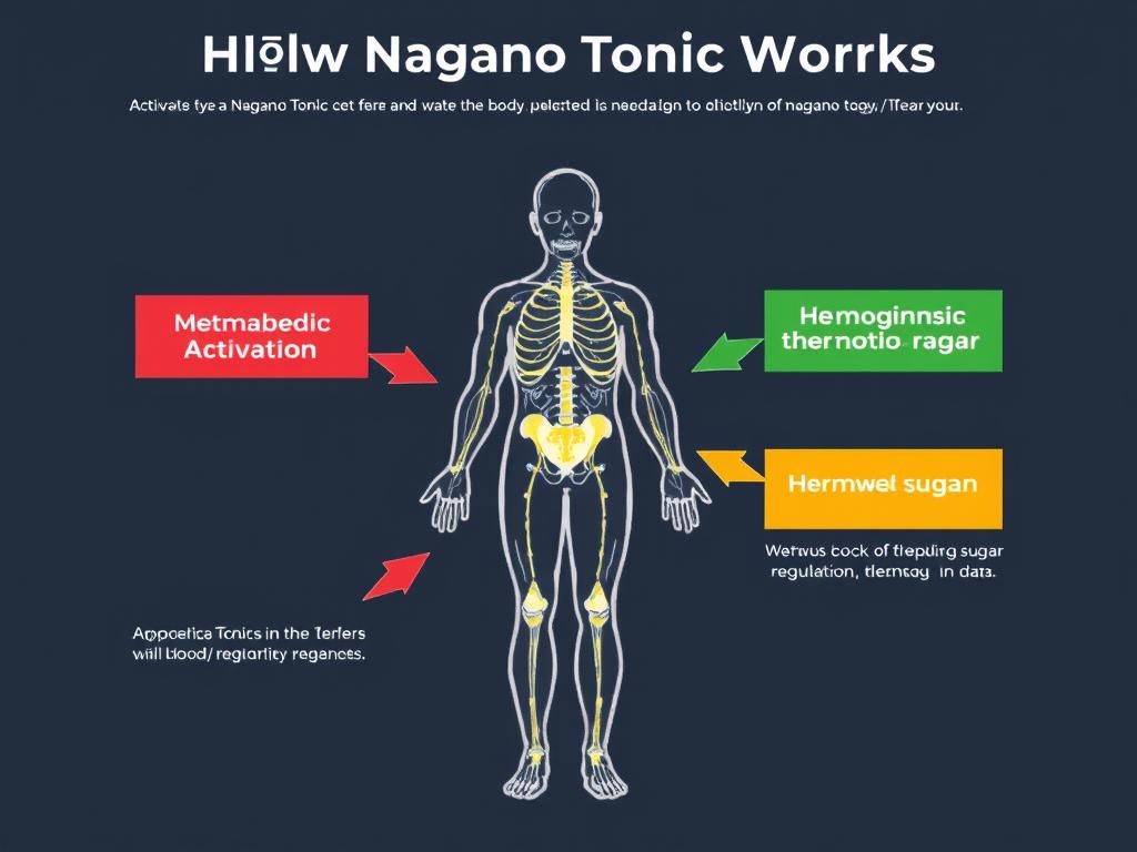 Diagram showing how Nagano Tonic activates metabolism Diagram showing how Nagano Tonic activates metabolism