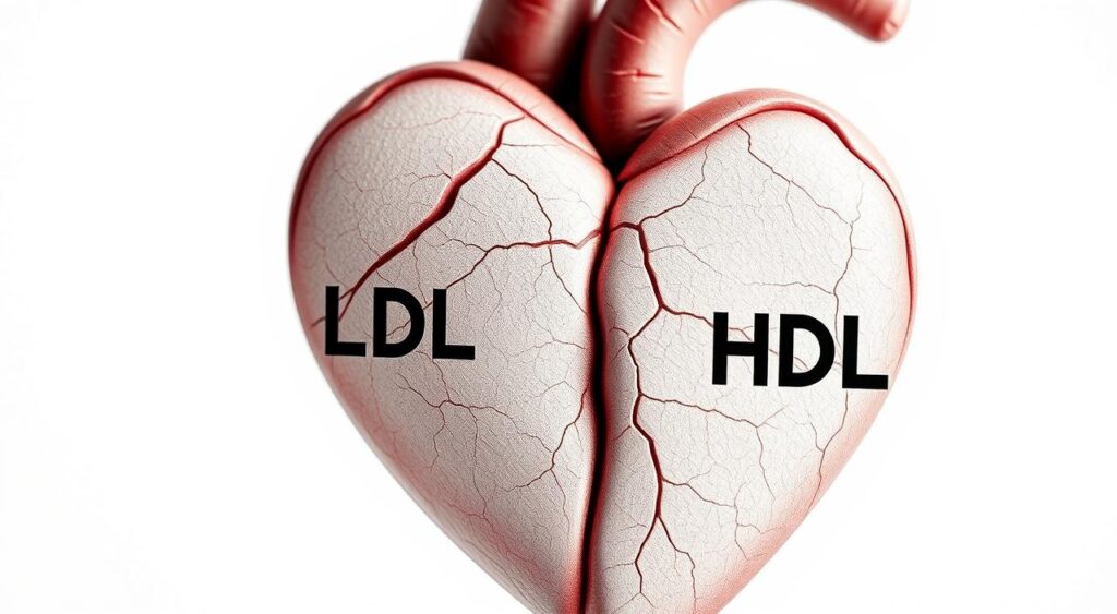 a close-up detailed image of a heart-shaped symbol with two distinct chambers, one labeled 