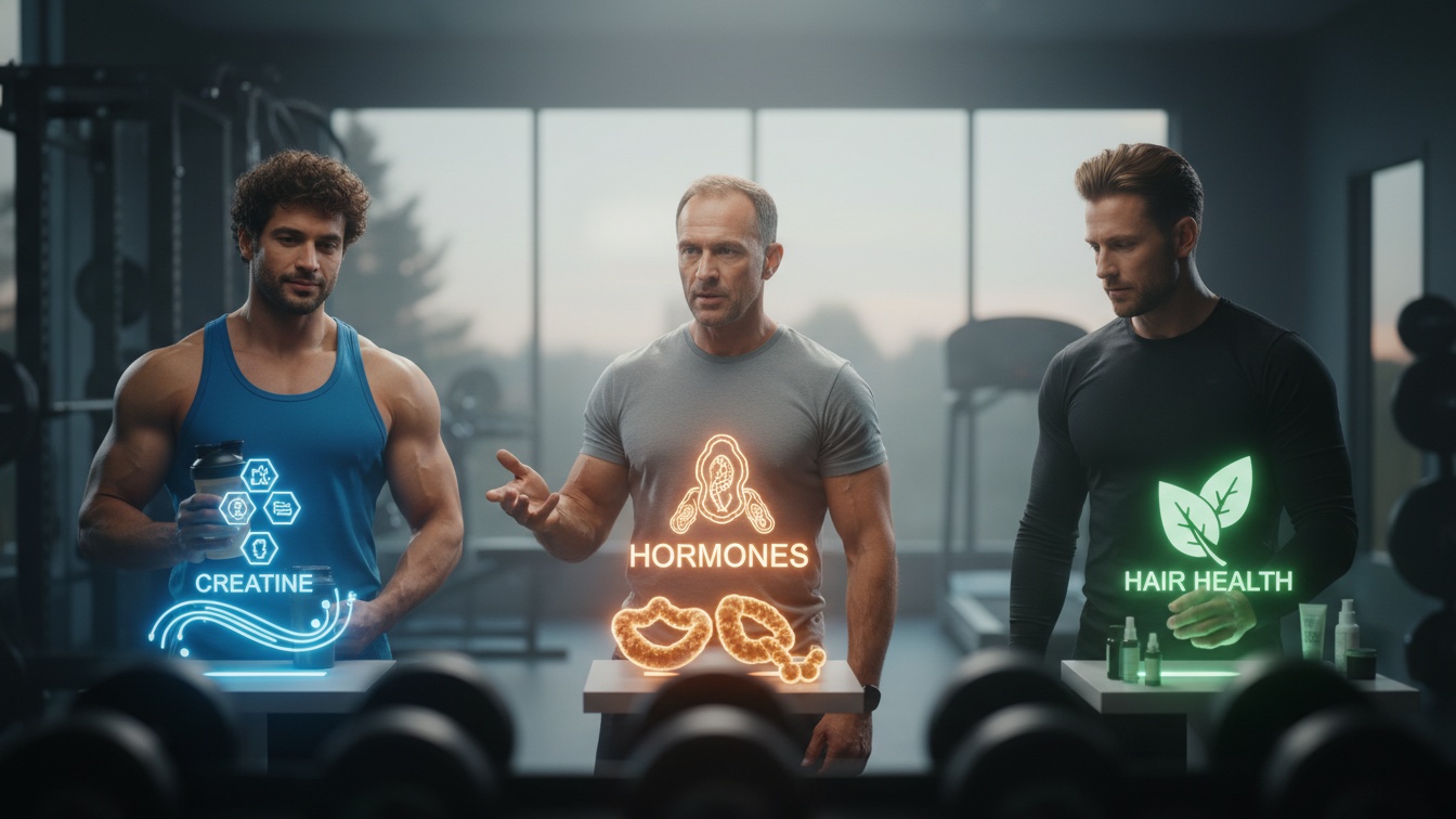 Technical Comparison: Creatine, Hormones, and Hair Health